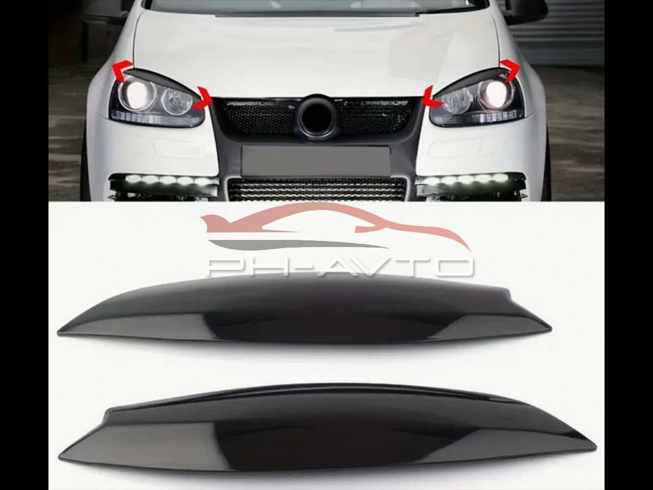 Реснічки на фари VW Golf 5 Golf-5 Реснички  Вії на фари Гольф 5