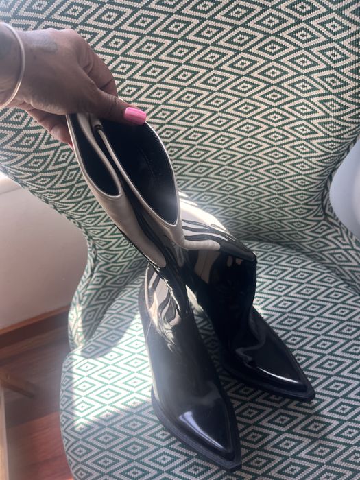 Botas cowboy Zara chamas preto/creme - N.36 - Novas