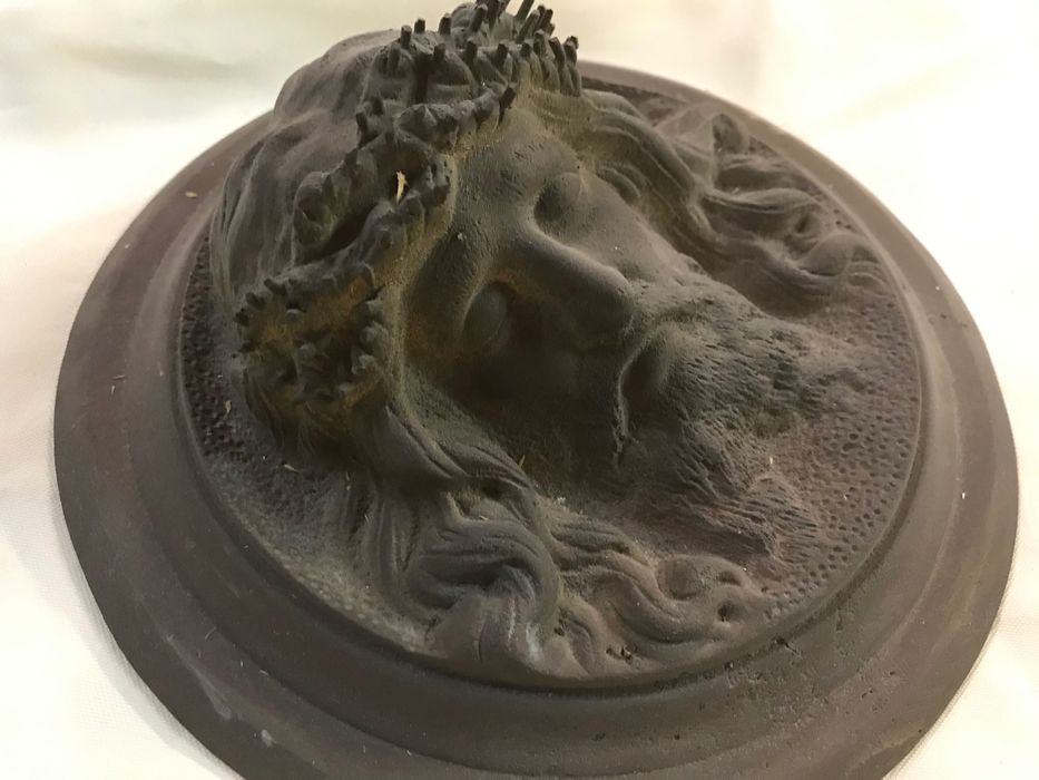 Arte Sacra - Cabeça de Cristo em bronze