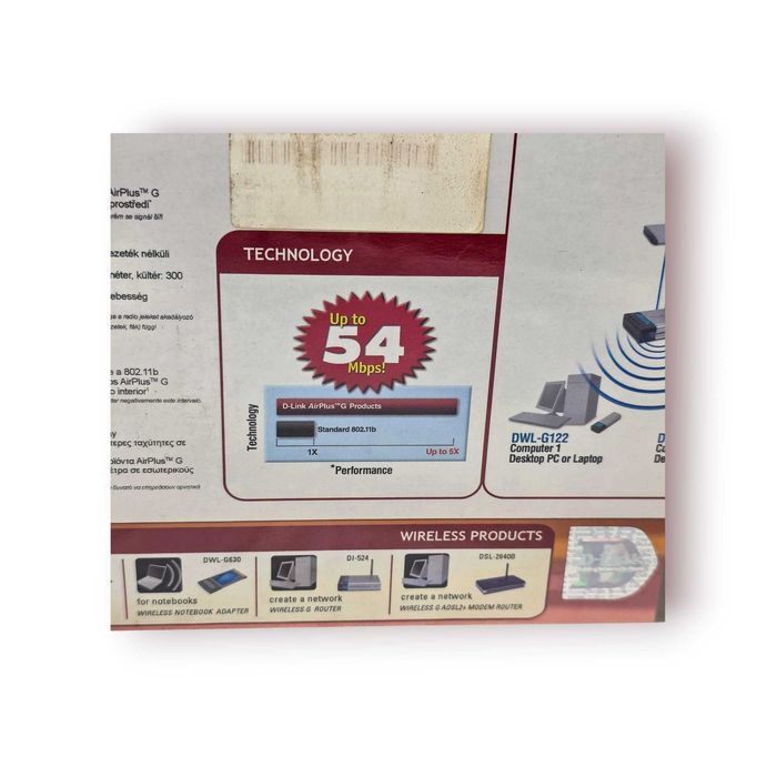 Adaptador Wi-Fi USB D-Link DWL-G122 – Novo Selado (Wireless G)