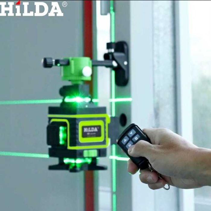 Poziomica laserowa HILDA 4D 16 linii 360 + 2x akumulator, walizka
