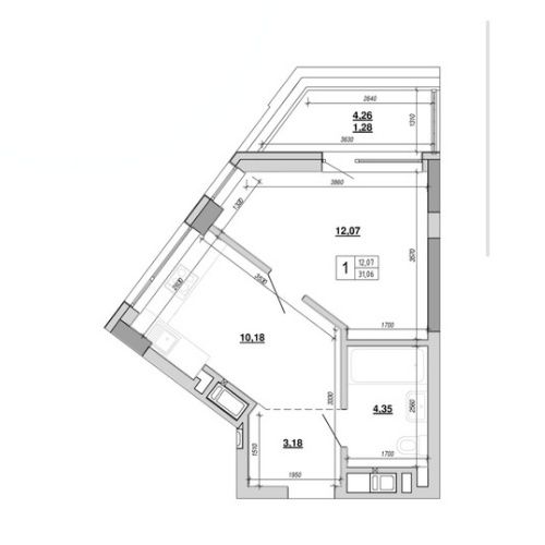 1-room apartment apartment by the address st. Velichkovskogo (area 31,1 m²) - Atlanta.ua - photo 16