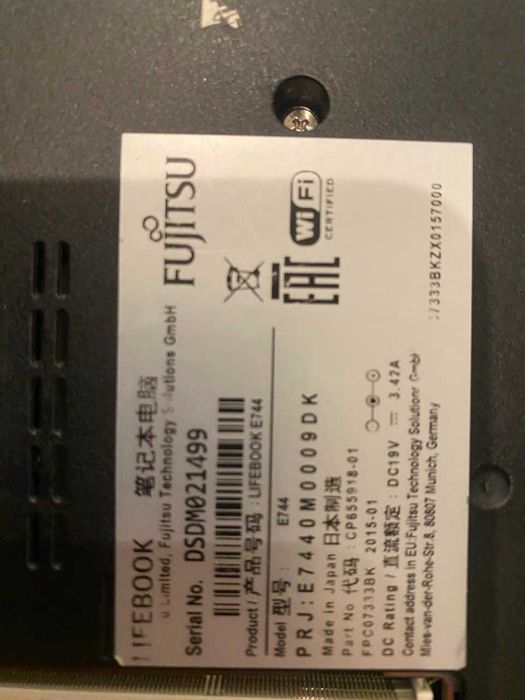 Fujitsu Lifebook E744 Матриця,  кришка матриці, розбірка