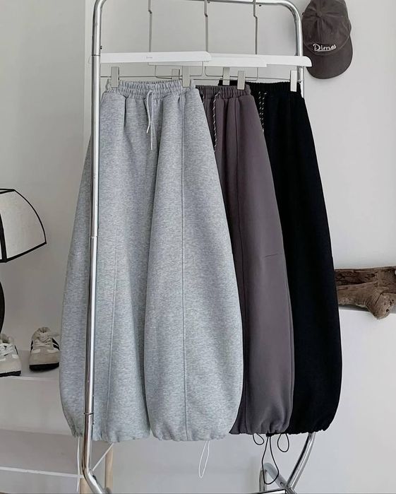 Об'ємні хітові штани на флісі, теплі об'ємні штани