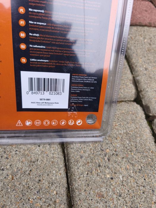 Пильне полотно, диск,  Evolution R210TCT Англія