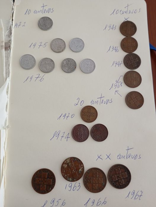 Moedas antigas 10 e 20 centavos