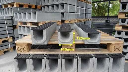 ODWODNIENIE LINIOWE B125 14x12,5 Betonowe Żeliwo!