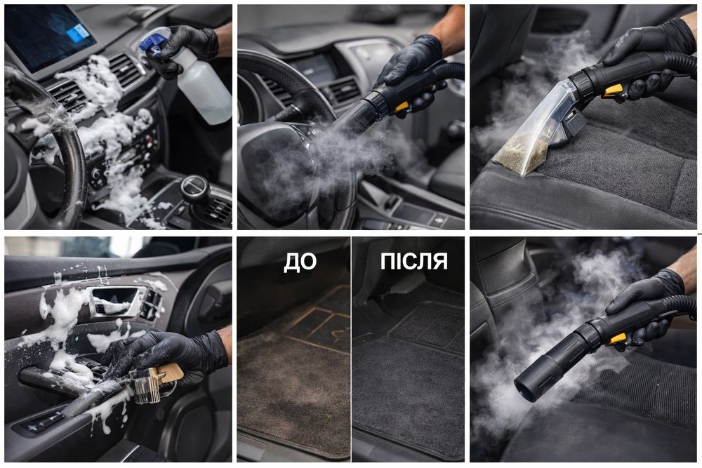 Химчистка салона авто чистка потолка пластика сиденья Вишневе