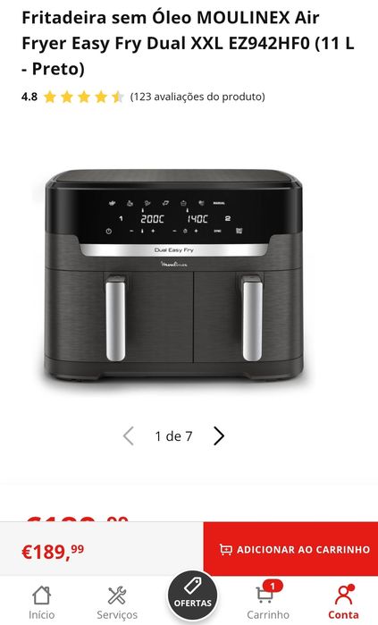 Air-fryer nova com 3 anos de garantia