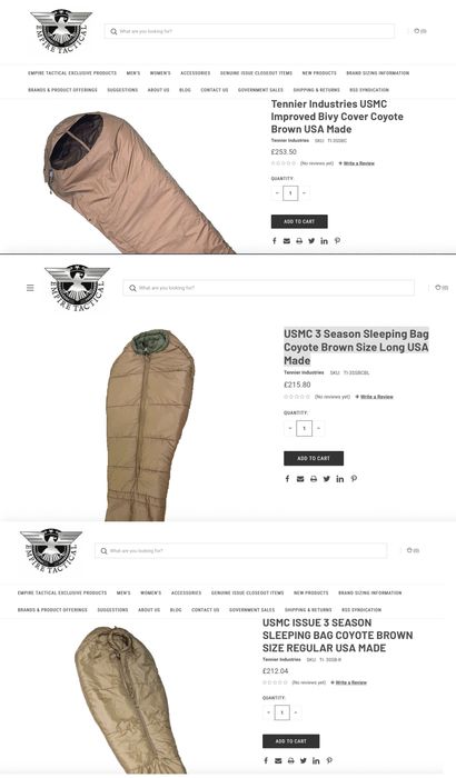 Новый спальник USMC 3 Season Sleeping Bag+Improved Bivy Goretex Cover
