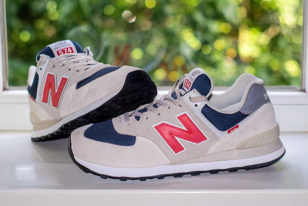 ‼️кросівки new balance 574 ML574SJ2 ms leather grey multi 42 р. оригінал