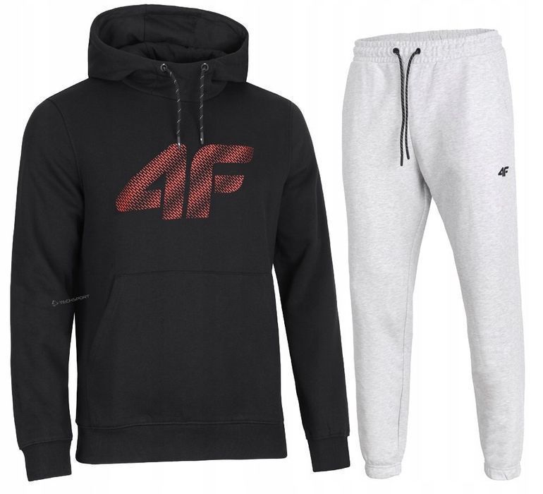 4F Męski Dres Bawełna Komplet Bluza Kangurka Spodnie / Rozm Xl