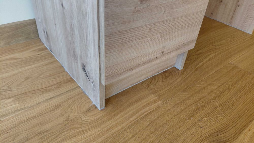 Biurko komputerowe A-6 90 cm lewe - dąb artisan - 3 szuflady