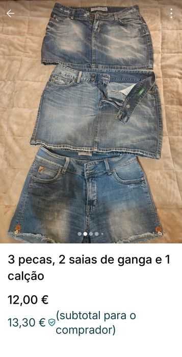 Lote de e saias e 1 calcoes em ganga