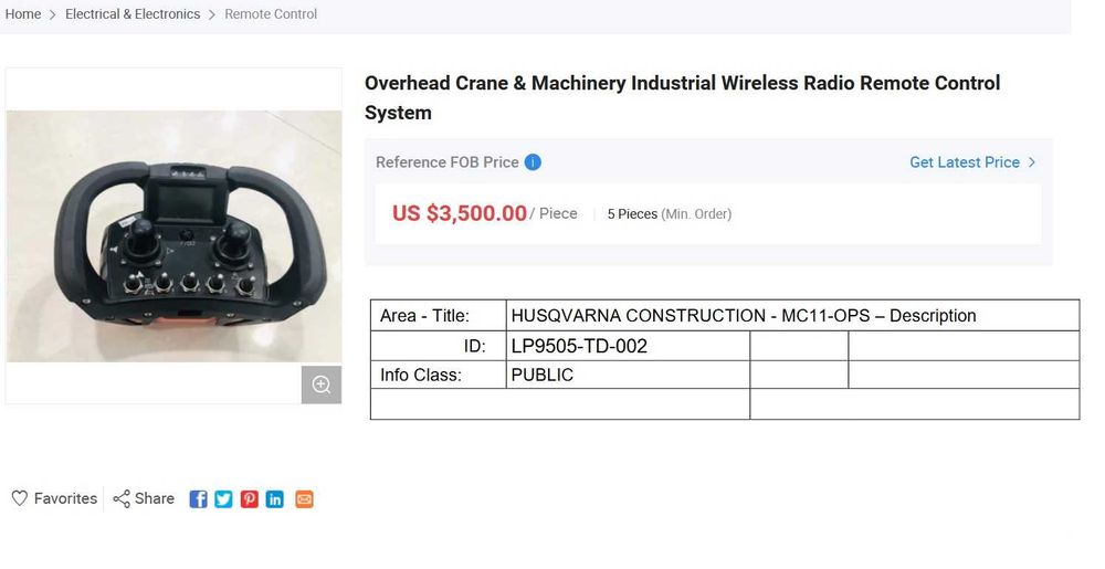 Pilot Husqvarna Remote Control LP 950 Pad Åkerströms ERA 150 JAK NOWY!