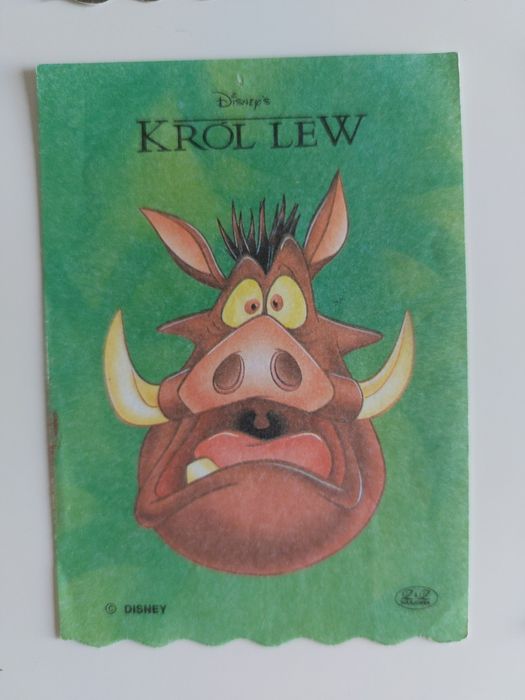 Karteczki kolekcjonerskie Król Lew lata 90.