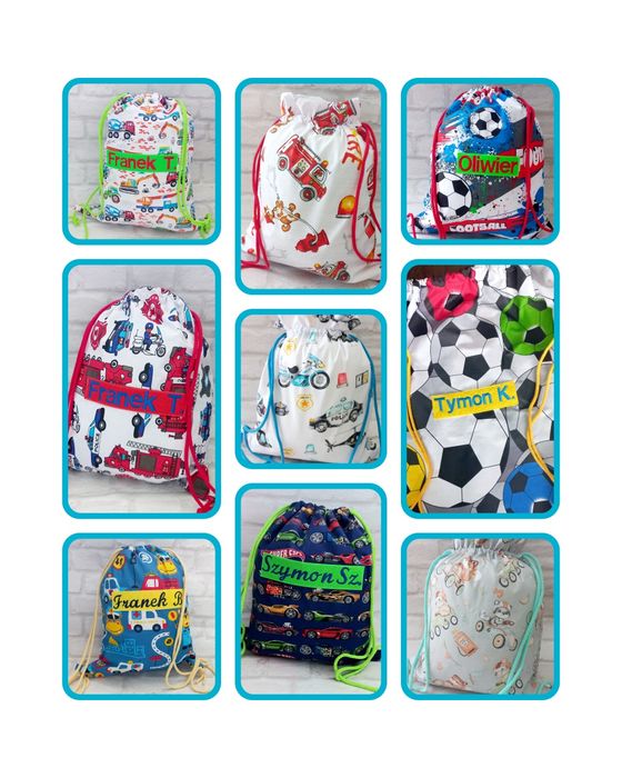 Worek do przedszkola żłobka z imieniem  na pościel