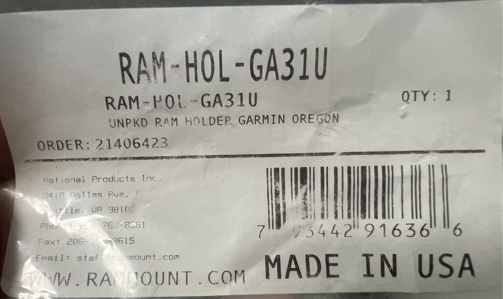 suporte RAM MOUNTS para Garmin Oregon novo!
