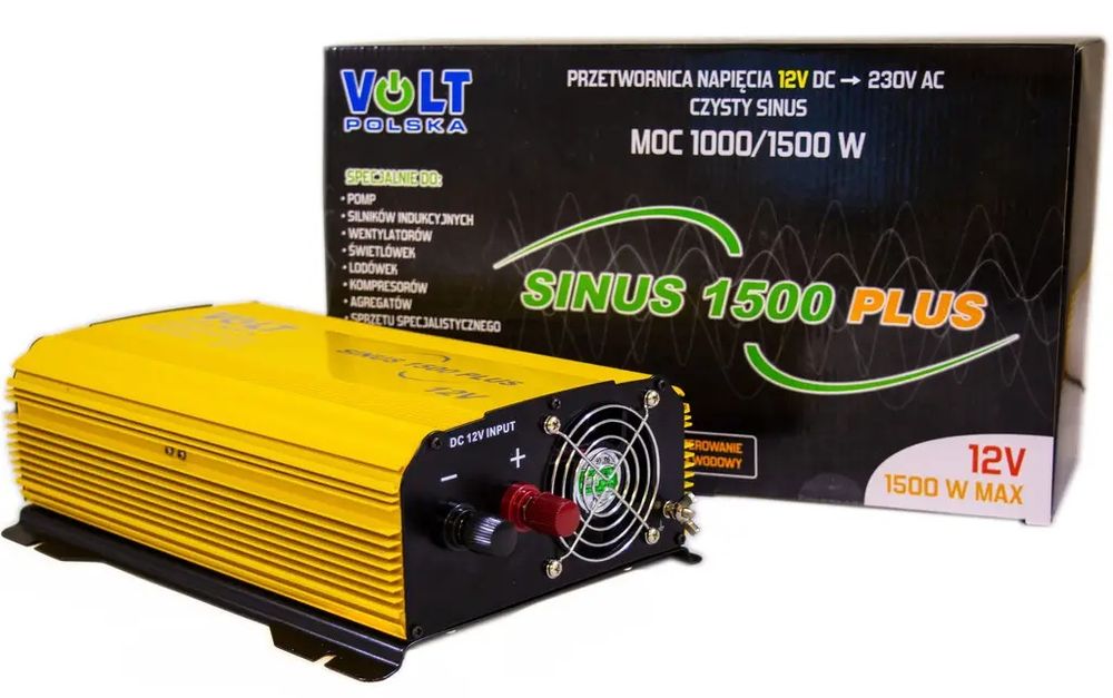 Інвертор Volt Polska 12v/220v 1000/1500w правильна синусоїда