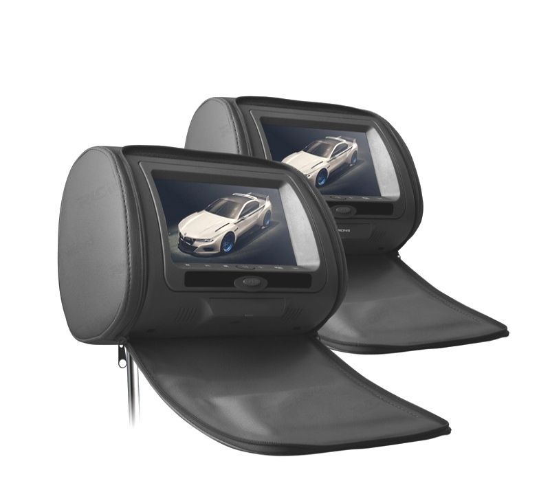 ENCOSTOS DE CABEÇA MULTIMEDIA 7 " HD USB SD EM PRETO