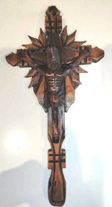 Crucifixo jesus em madeira antigo