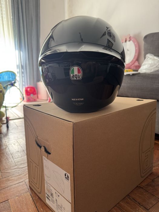 Capacete AGV K1 S Black (XL) + Viseira Escura Extra + Caixa Original
