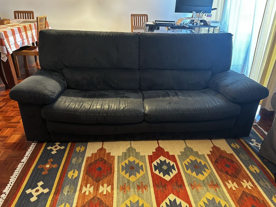 Sofa 3 lugares Divani Divani azul