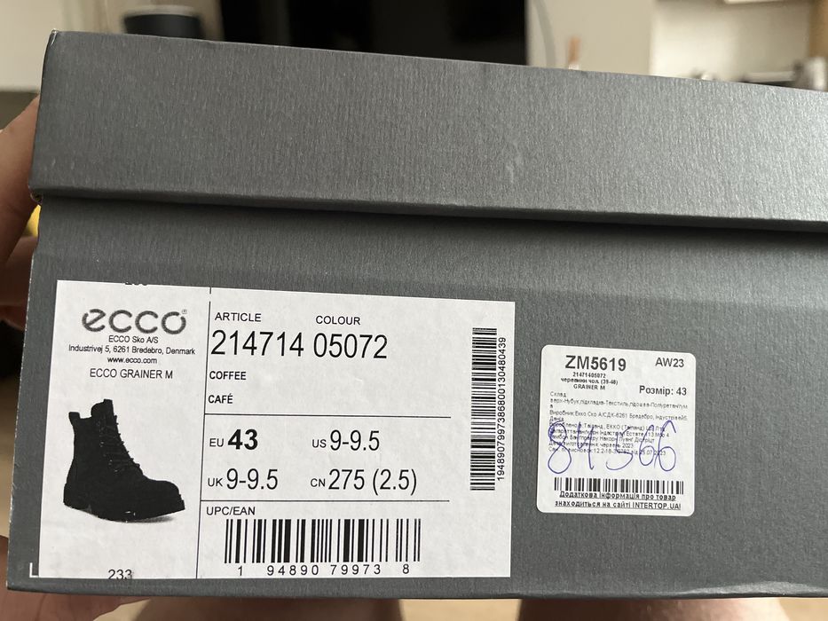 Черевики ботинки ecco