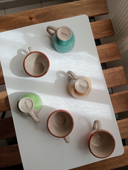 Conjunto 6 chavenas de porcelana coloridas | NOVAS