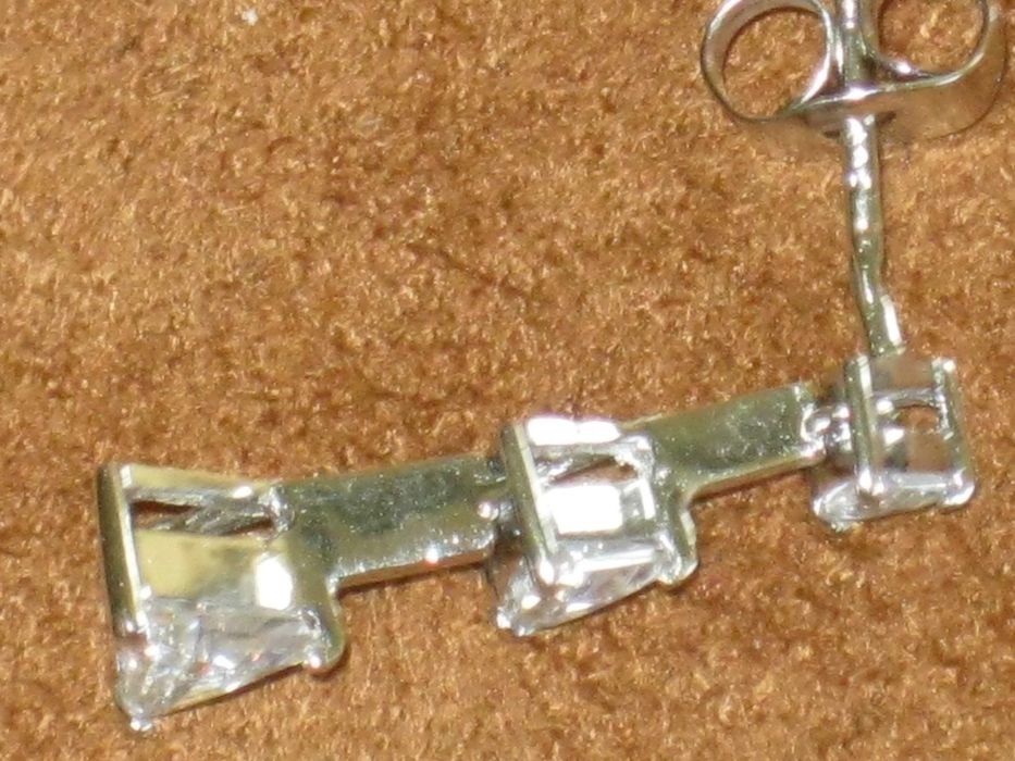 Brincos Prata Maciça de Lei 925`/.. C/Contraste