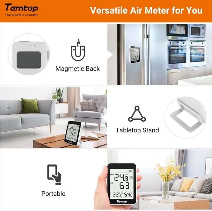 Temtop Monitor jakości powietrza PM2.5 Monitor AQI
