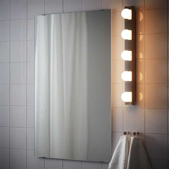 NOVO: LEDSJÖ candeeiro LED parede + LÄRBRO Espelho 48x60cm
