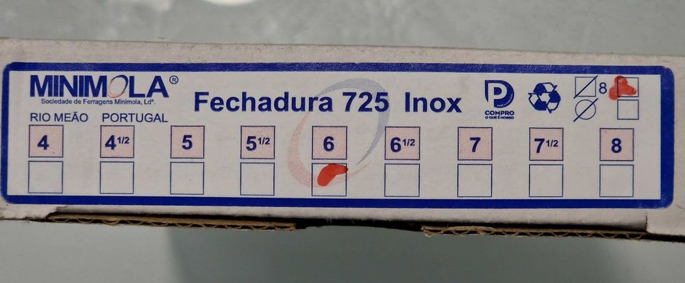 Fechadura Minimola 725 Inox com 2 canhões