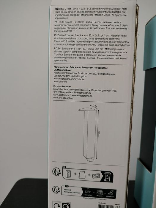 Nóżki meblowe metalowe - czarne