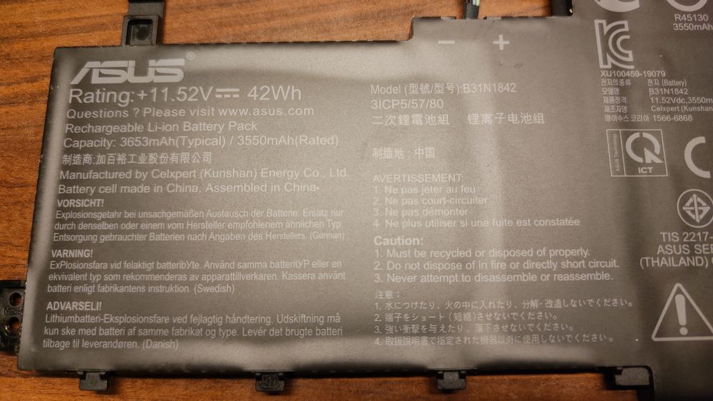 Bateria Asus B31N1842

3ICP5/57/80

3ICP5/57/80