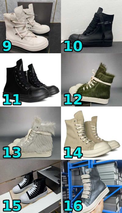 ВСІ КОЛЬОРИ‼️ Унісекс кросівки Rick Owens Ramones (DRKSHDW) • 36–46