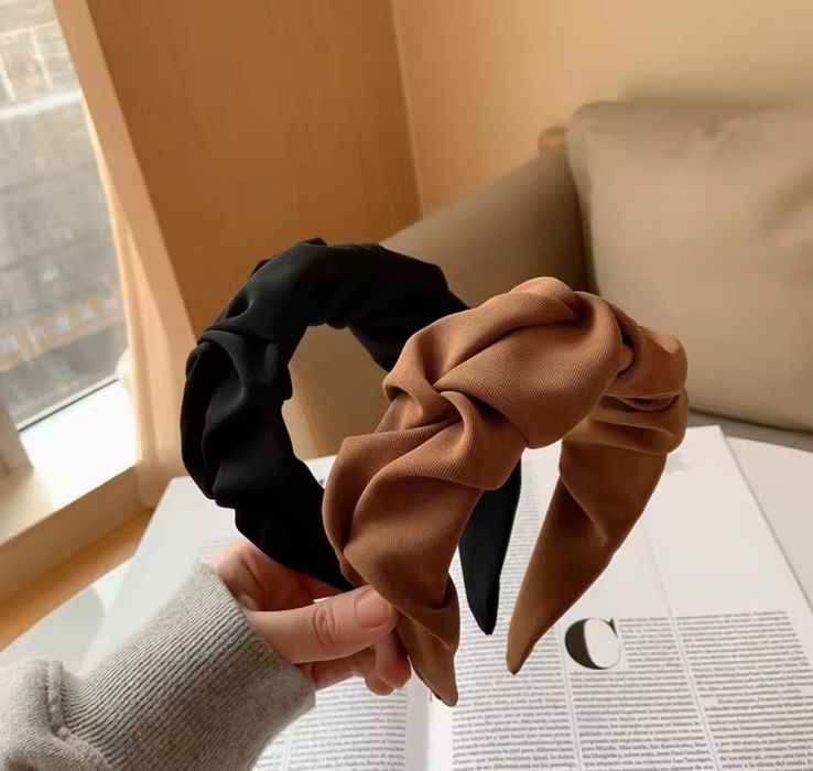 Opaski na włosy szerokie z marszczeniem mix kolorów do wyboru