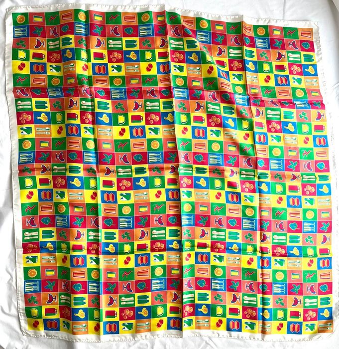 Велика квадратна шовкова хустка Calabrese 1924 Napoli, Італія, 85х85