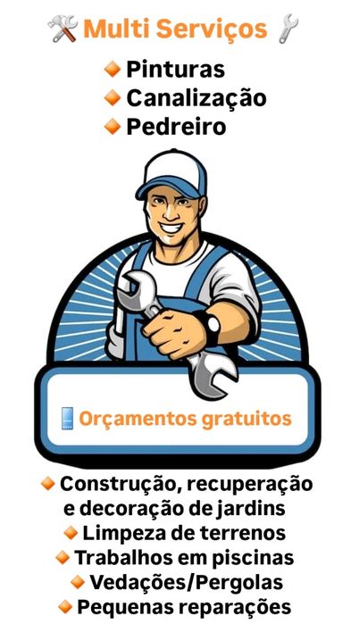 Canalizador, pedreiro, pintor,jardins, piscinas,relva sintética e natural, decks ,remodelação