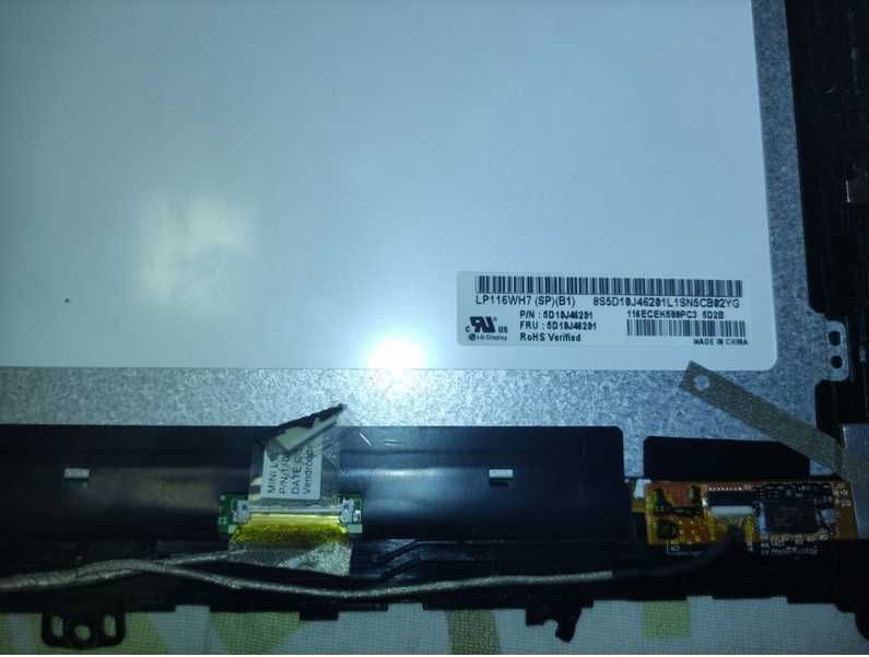 Lenovo – Matryca LED 11.6" LP116WH7 z klapą, ramką i kamerą – komplet