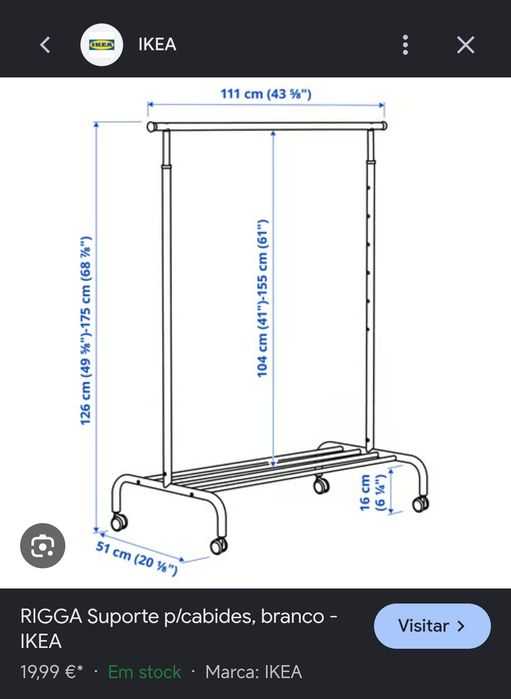 2 cabides RIGGA do IKEA em bom estado