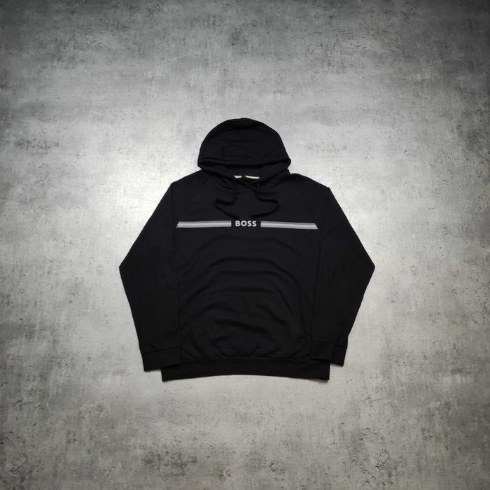 MĘSKA Bluza PREMIUM z Kapturem Lekka Hodie Luxury Hugo Boss Czarna BOSS