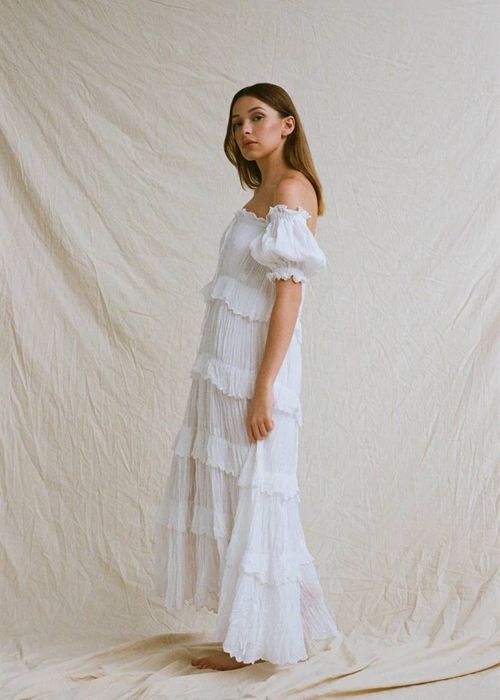 Rooh collective ESHA II біле плаття з відкритими плечами