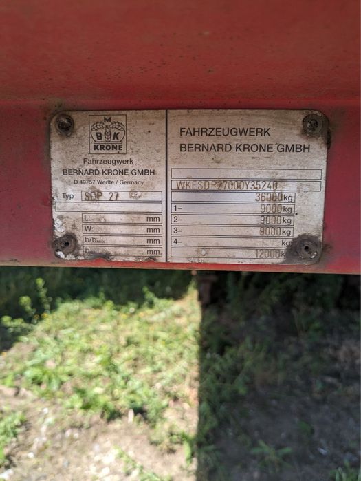 Напівпричіп krone SDP27 2000 р