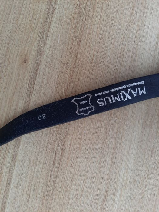 Pasek czarny skórzany 80cm Maximus