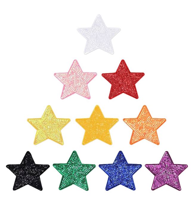 Peutier 10 celinowych gwazdek do naklejenia żelazkiem