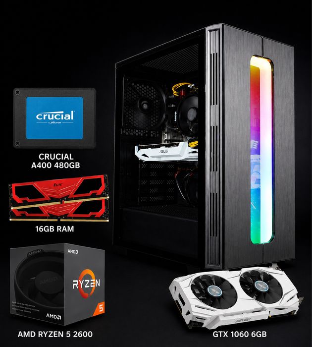 PC Gaming Ryzen 5 2600 + GTX 1060 6GB