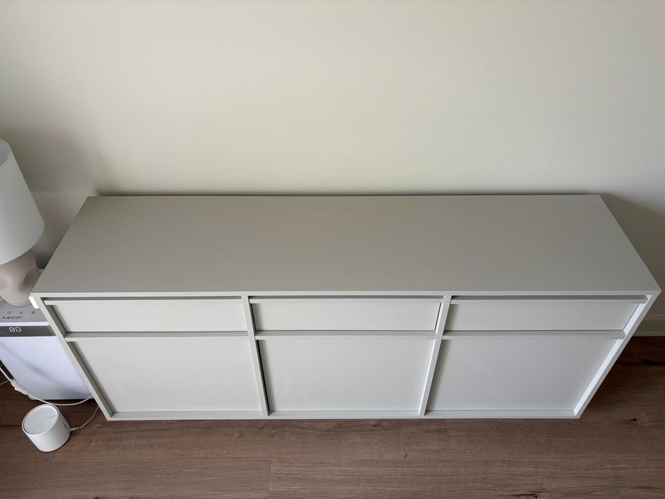 Aparador Selsey 3 portas com gavetas – 154 cm – bege acinzentado