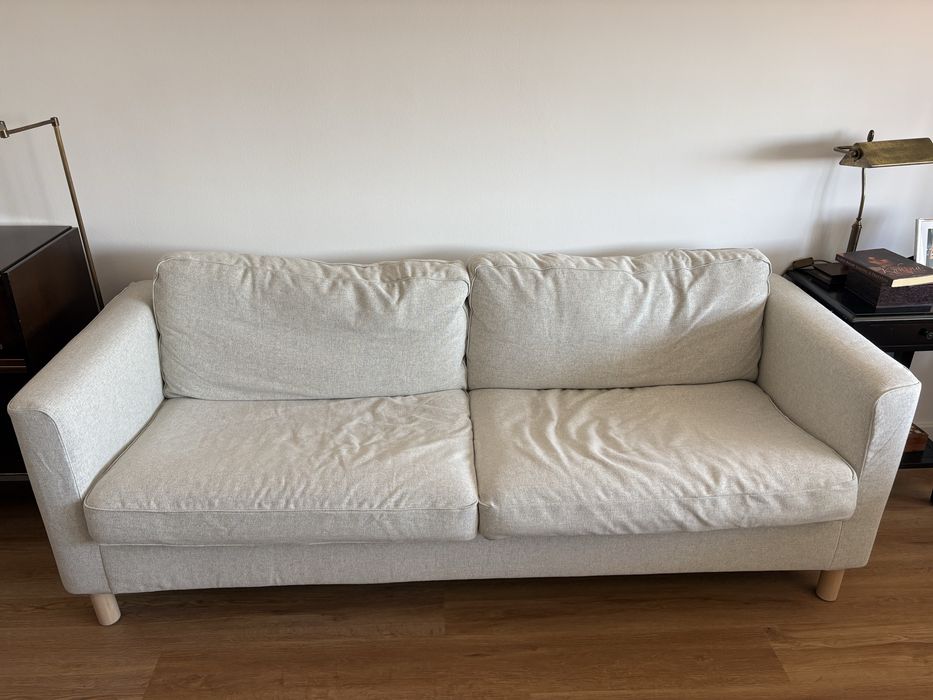 Sofa IKEA Parup 3 Lugares Bege Capa Nova