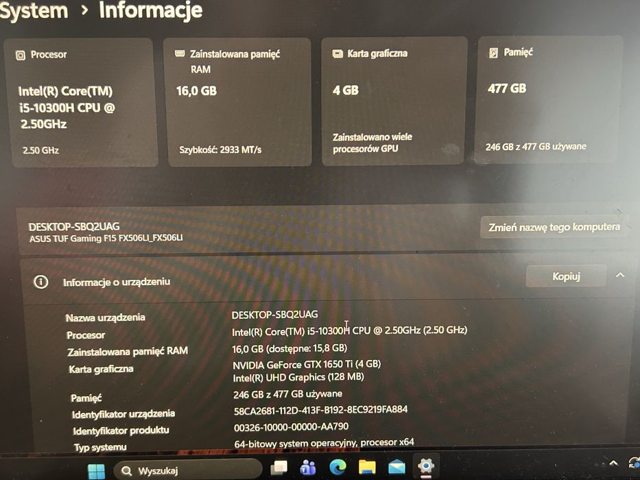 Asus tuf gaming laptop